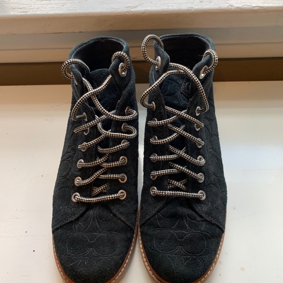 Coach Womens Embossed Suede Boots - Picture 4 of 4